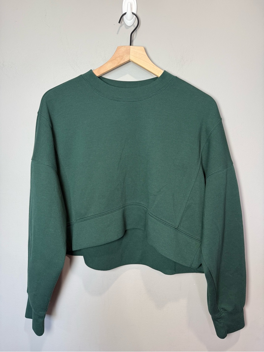 YPB Abercrombie Green Cropped Sweatshirt Oversized‎ Athleisure Pullover Sz M